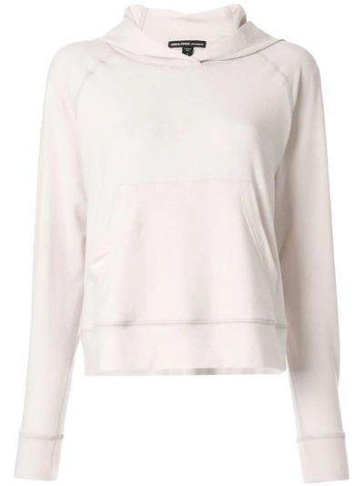 James Perse Kangaroo-pocket Hoodie In White