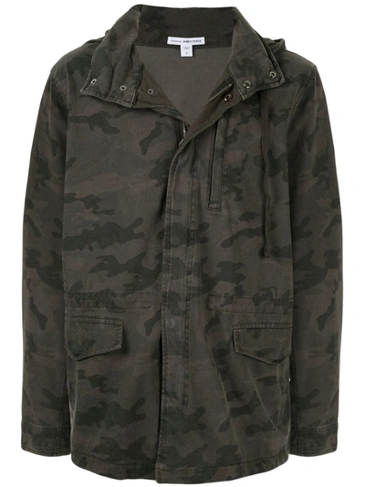 James Perse Camouflage Print Jacket In Green