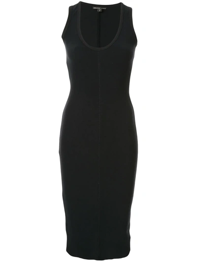 James Perse Fitted Sleeveless Dress In Black
