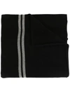 James Perse Cashmere Oversized Striped Scarf In Black