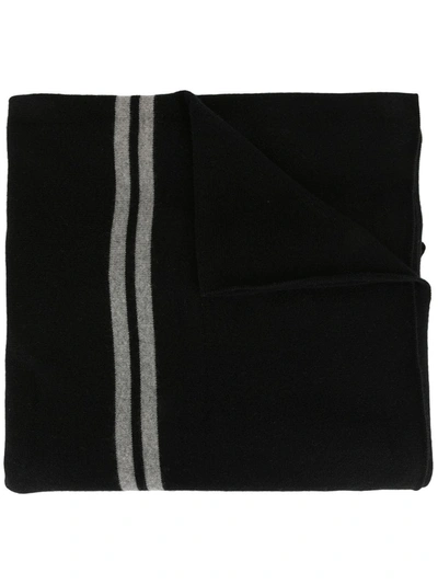 James Perse Cashmere Oversized Striped Scarf In Black