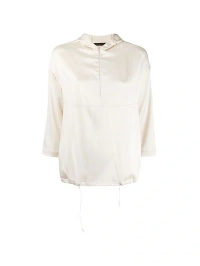 Fabiana Filippi Satin Hooded Top In Neutrals