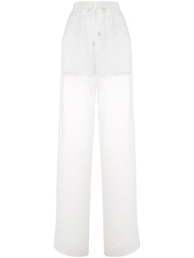 Maison Margiela Straight-leg Mesh Track Trousers In White