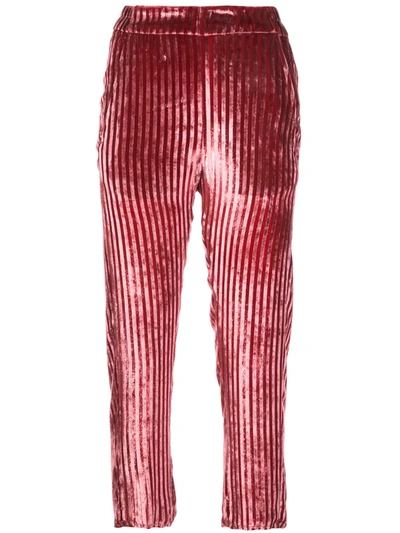 Ann Demeulemeester Cropped Corduroy Trousers In Pink