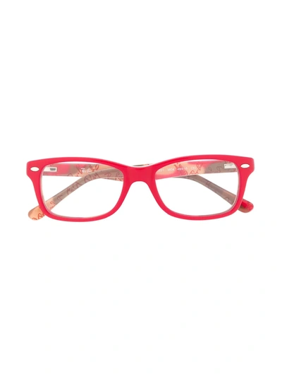 Ray-ban Junior Kids' Square Shaped Glasses In Red