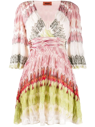 Missoni Abstract-print Gathered Dress In Red