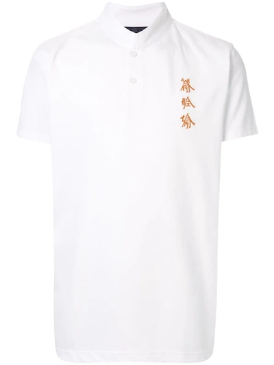 Shanghai Tang Xu Bing Mandarin-collar Polo Shirt In White