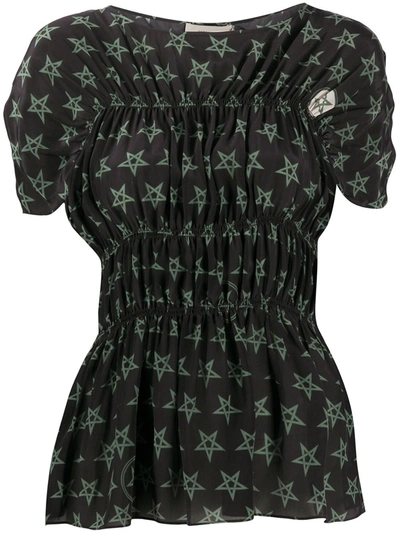 Preen Line Saki Wiccan Star Print Top In Black