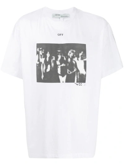 Off-white Print Spray Paint Slim Jersey T-shirt In White