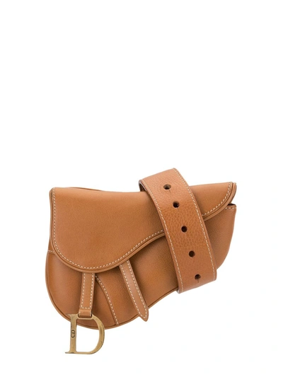 Pre-owned Dior 2003  Saddle Belt Bag In Brown