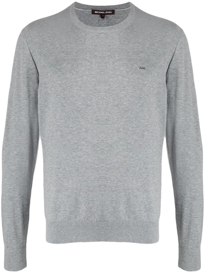 Michael Kors Embroidered Logo Jumper In Grey
