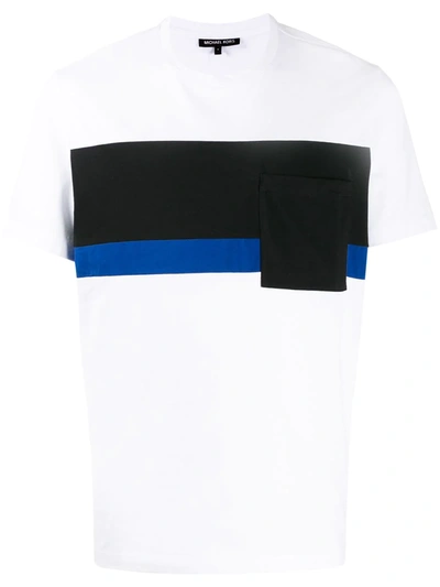 Michael Kors Striped Panel T-shirt In White