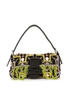 Pre-owned Fendi Bead Embroidered Mamma Baguette Hand Bag In Black