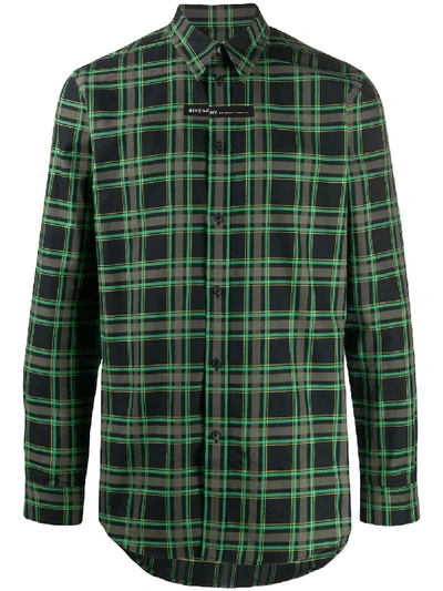 Givenchy Checked Shirt In Green