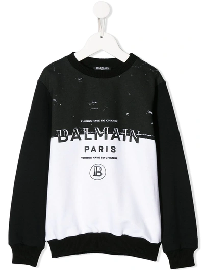 Balmain Kids' Things Have To Change Sweatshirt In Black