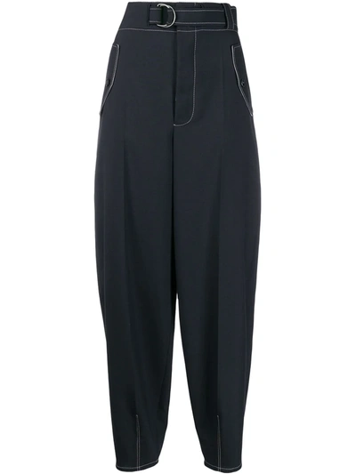Marni Loose-fit Tapered Trousers In Blue