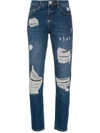 Philipp Plein Statement Mid-rise Slim Jeans In Blue