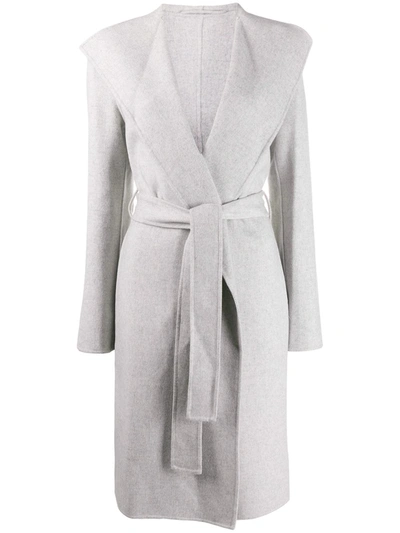 Joseph Lima Belted Dressing Gown Coat In Grey