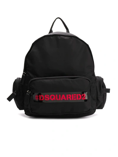 Dsquared2 Kids' Logo Patch Backpack In Black