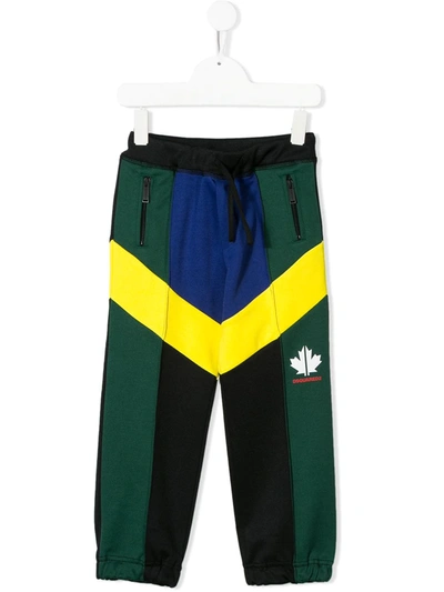 Dsquared2 Kids' Colour-block Track Pants In Green