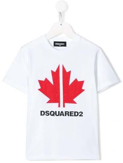 Dsquared2 Kids' Maple Leaf Regular-fit T-shirt In White