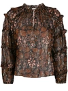 Ulla Johnson Floral Print Blouse In Brown