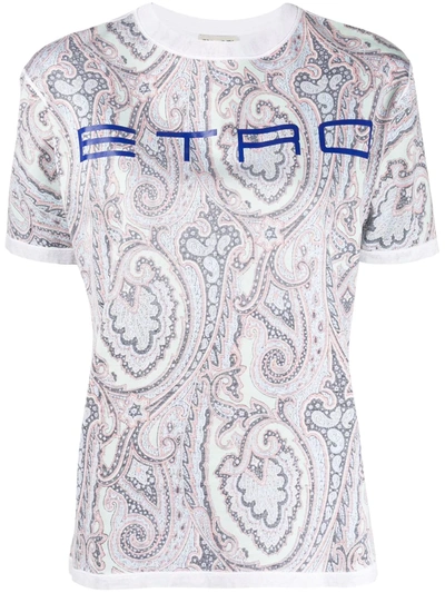 Etro Paisley Logo T-shirt In White