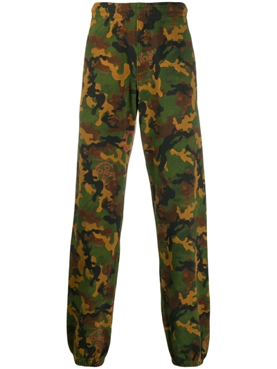 Off-white Camouflage Track Trousers In Green