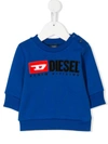 Diesel Babies' Logo Embroidered Sweatshirt In Blue