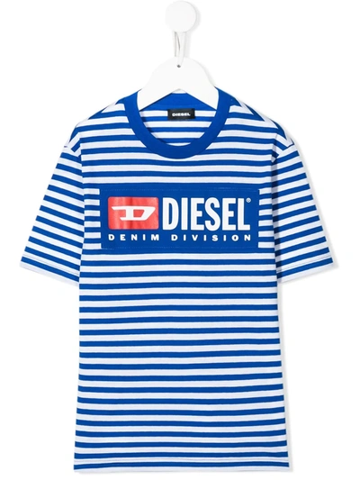 Diesel Teen Denim Division T-shirt In Blue