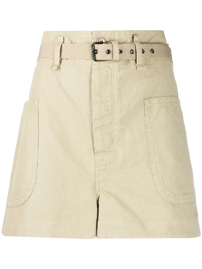 Isabel Marant Étoile High Waisted Bush Shorts In Neutrals