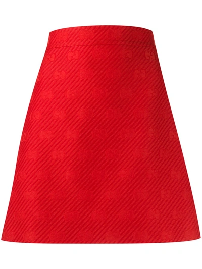 Gucci Diagonal Gg A-line Short Skirt In Red