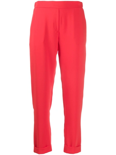 P.a.r.o.s.h Plain Slim-fit Trousers In Red