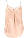 Iro Branda Lace-paneled Silk-charmeuse Camisole In Pink Sand