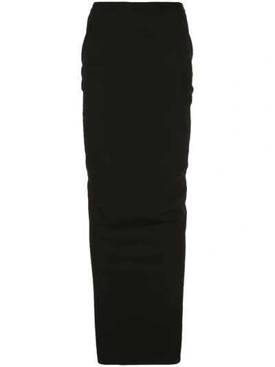 Rick Owens Long Tube Skirt In Black