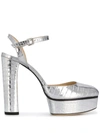 Jimmy Choo Maple 125mm Crocodile-effect Pumps In Silver