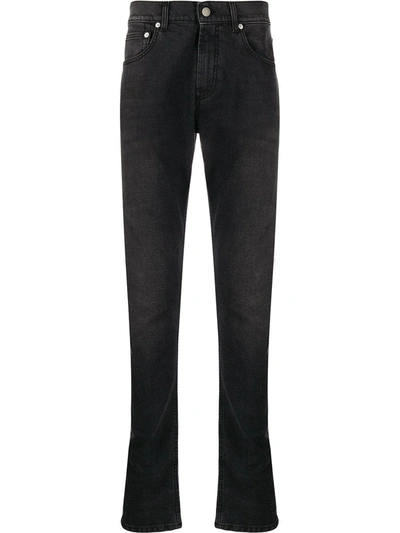 Alexander Mcqueen Dragon Patch Slim-fit Jeans In Black