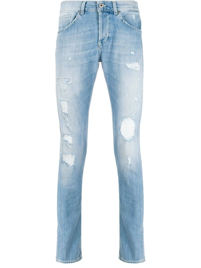 Dondup Distressed Straight-leg Jeans In Blue