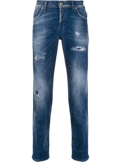 Dondup Distressed Slim-fit Jeans In Blue