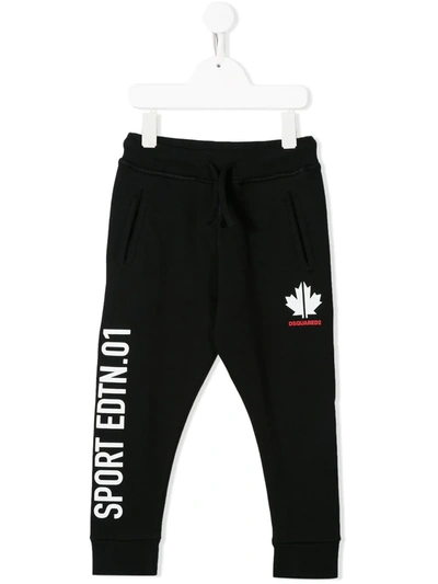 Dsquared2 Kids' Logo Track Trousers In Black