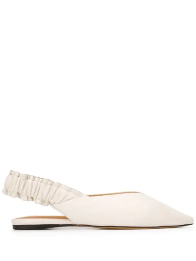Isabel Marant Slingback Ballerina Shoes In White