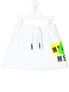 Msgm Teen Logo Print Skirt In White