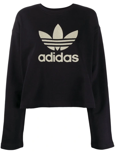 Adidas Originals Logo Long-sleeve Sweatshirt In Black
