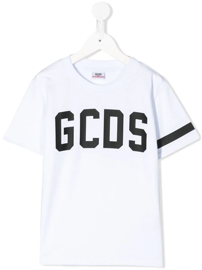 Gcds Kids' White Cotton T-shirt