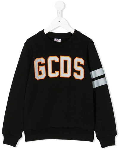 Gcds Kids' Embroidered Logo Sweatshirt In Black