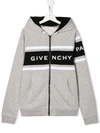 Givenchy Kids' Jersey Logo Hoody In Grey