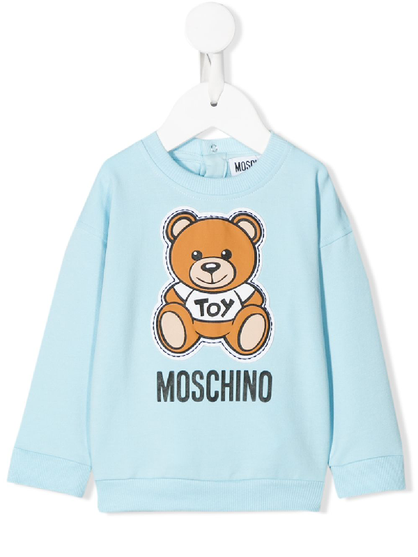 Moschino Babies' Teddy Bear Logo-print Sweatshirt In Blue | ModeSens