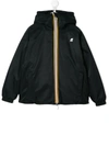 K-way Kids' Long Sleeve Hooded Jacket In Black