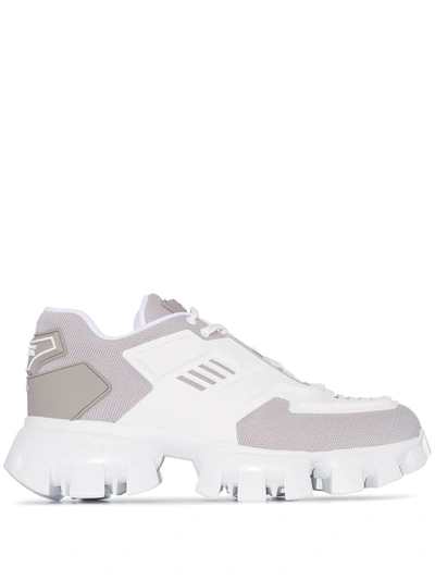 Prada White And Grey Cloudburst Thunder Sneakers In F095e