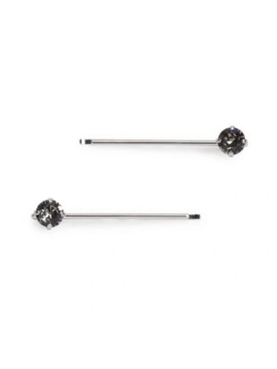 L Erickson Little Gem Bobby Pin In Black Diamond Silver